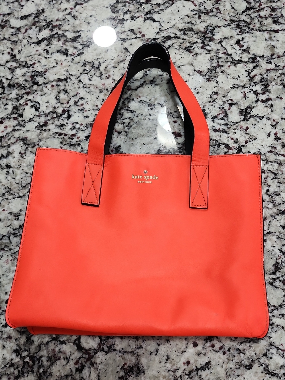 Neon Coral Orange-Red Kate Spade Brightspot Avenue Grayce Handbag Tote.